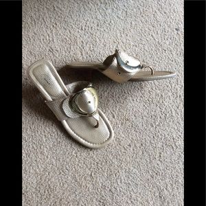 Golden kitty Kat heeled sandals by Dr. Scholls